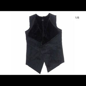 Guess Black Shearling Vest - Size Small